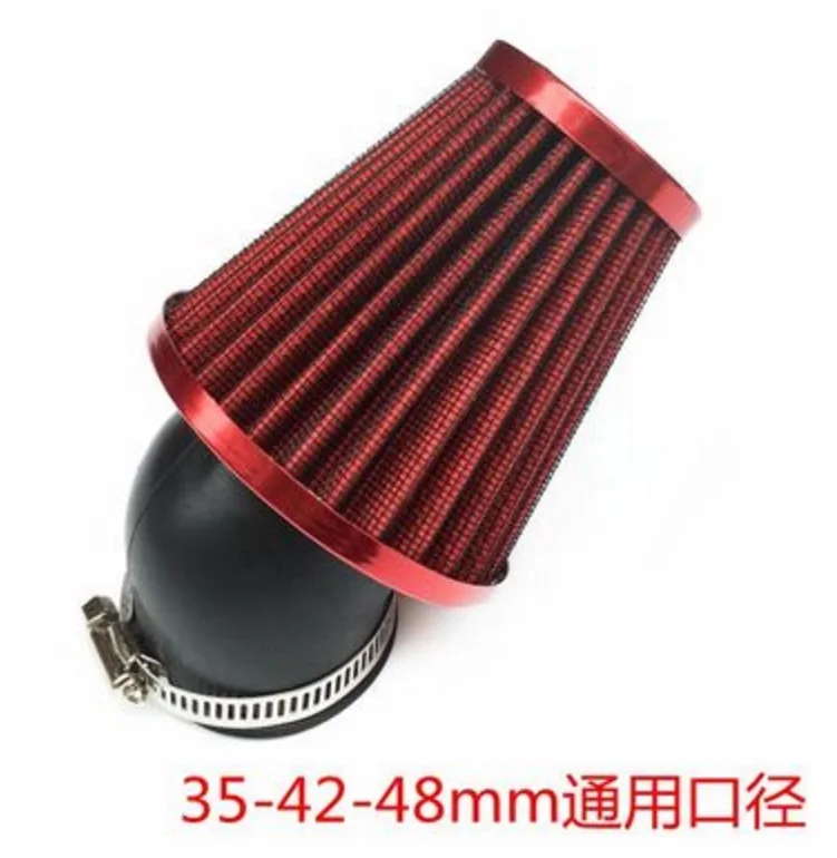 

35/42/48MM Universal curved mouuth Air Filter Motorcycle ATV Scooter Pit Bike Air Cleaner Intake Filter For Honda Yamaha red
