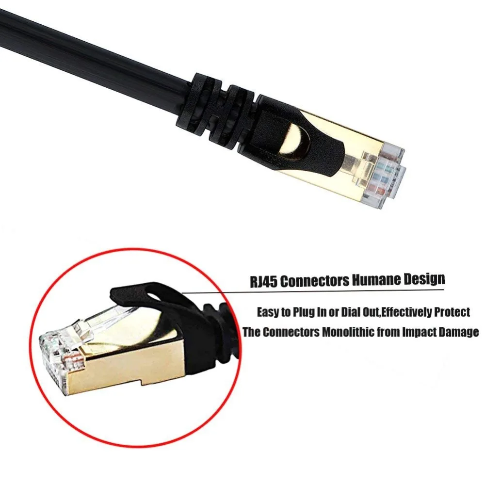 Ethernet удлинитель Vandesail CAT7 RJ45 мужчин и женщин экранированный LAN сетевой патч корд с