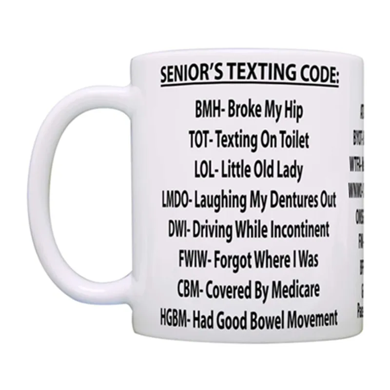 Забавная керамическая чашка для пожилых людей воды чая кофе молока новинка