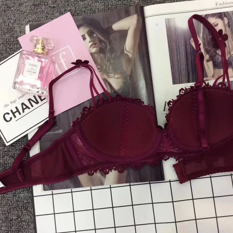 Новое нижнее белье соблазнительный кружевной бюстгальтер с вышивкой иглой