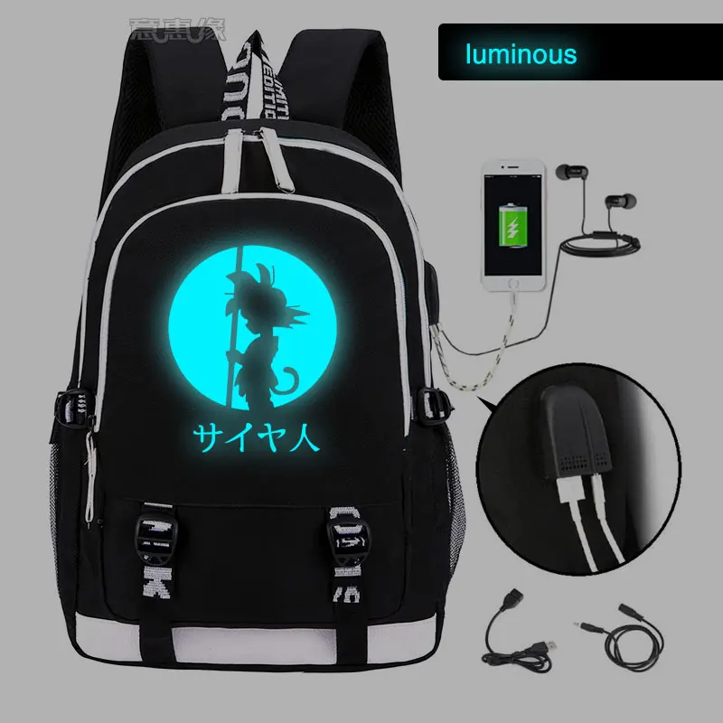 Рюкзак Dragon ball Z Сон Гоку Модный usb рюкзак для ноутбука для девочек и мальчиков подростков детская классная книжная сумка