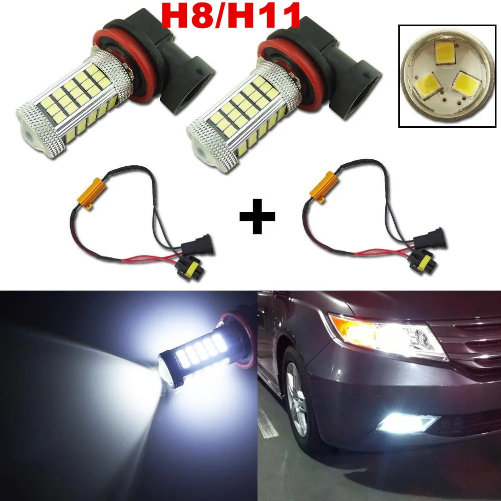 2 шт. высокое Мощность 30 Вт белый H11 H8 63 2835 SMD светодиодный лампы для