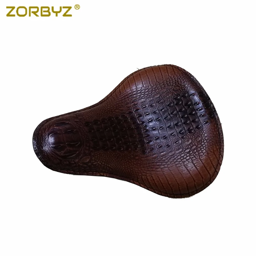 ZORBYZ мотоциклетное Ретро коричневое сиденье из искусственной кожи крокодила в