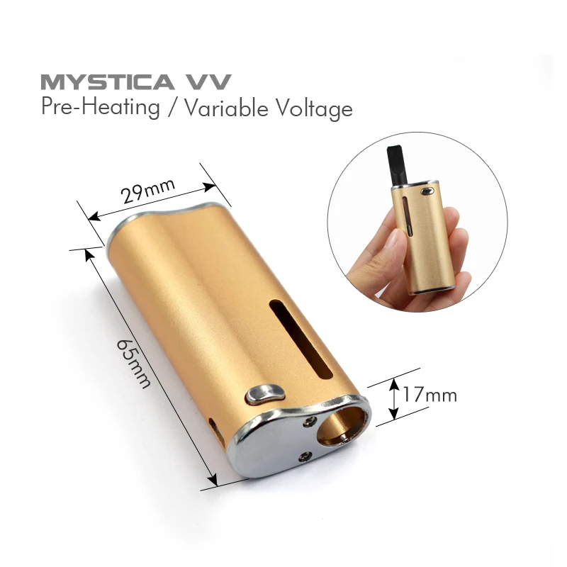 Электронная сигарета Mystica VV MOD 650mah с магнитной резьбой 510 адаптер Подогрев
