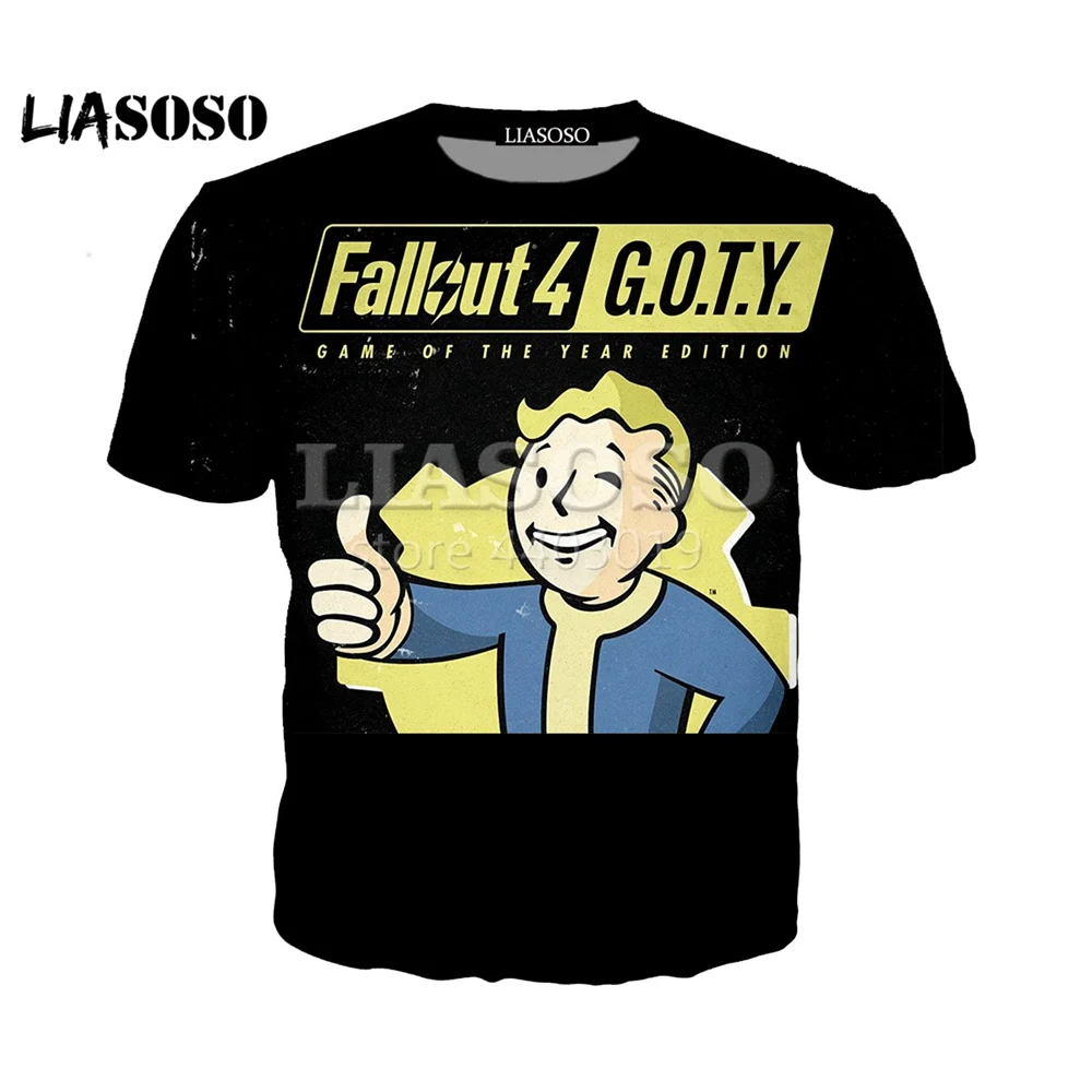 1 LIASOSO летняя новинка футболка 3D цветная печать Fallout 4 игра персонаж для мужчин и wo мужская верхняя одежда брендовая одежда SE1077 - Цвет: 1