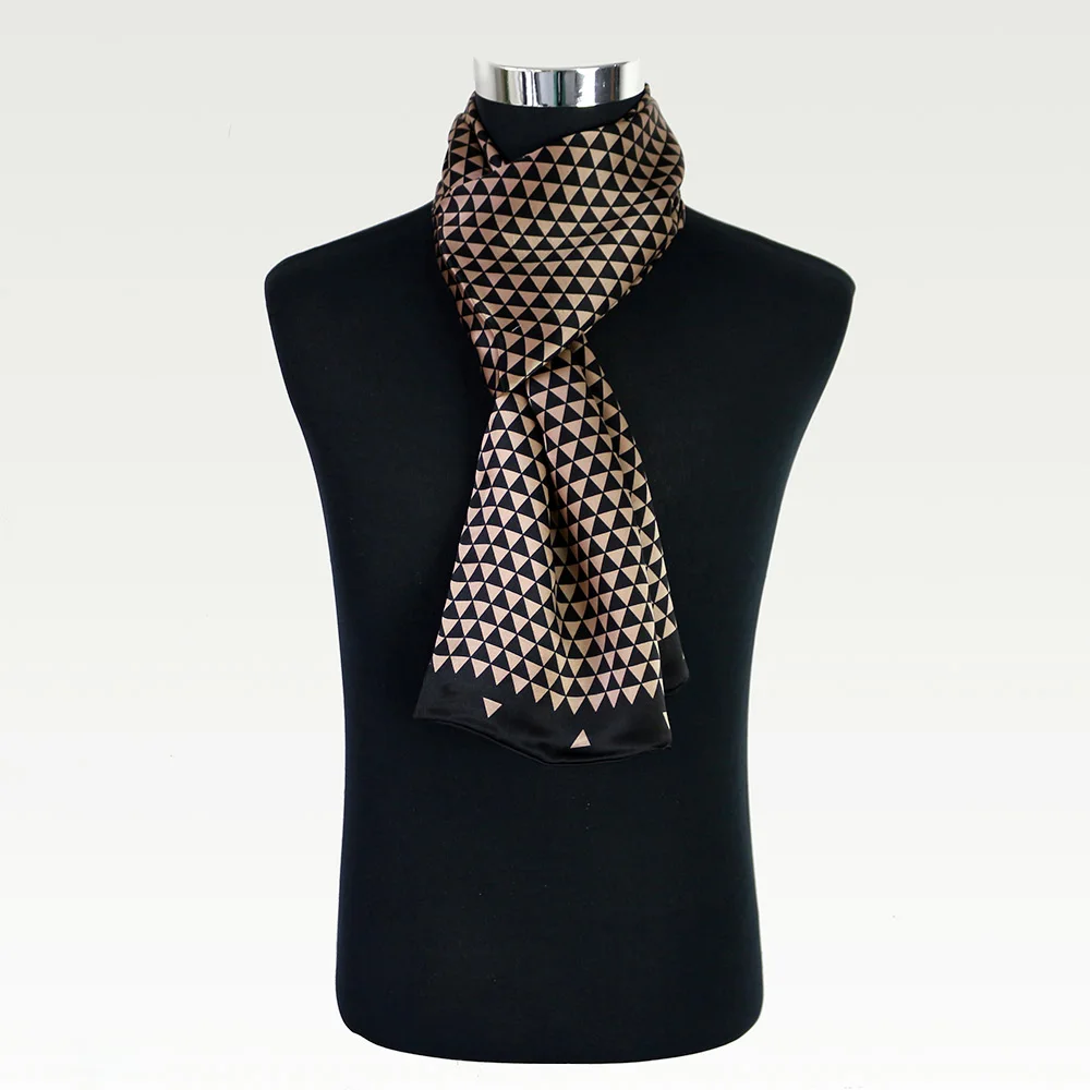 100% шелк атласный длинный шарф для мужчин 32x см деловые мужские шарфы из чистого