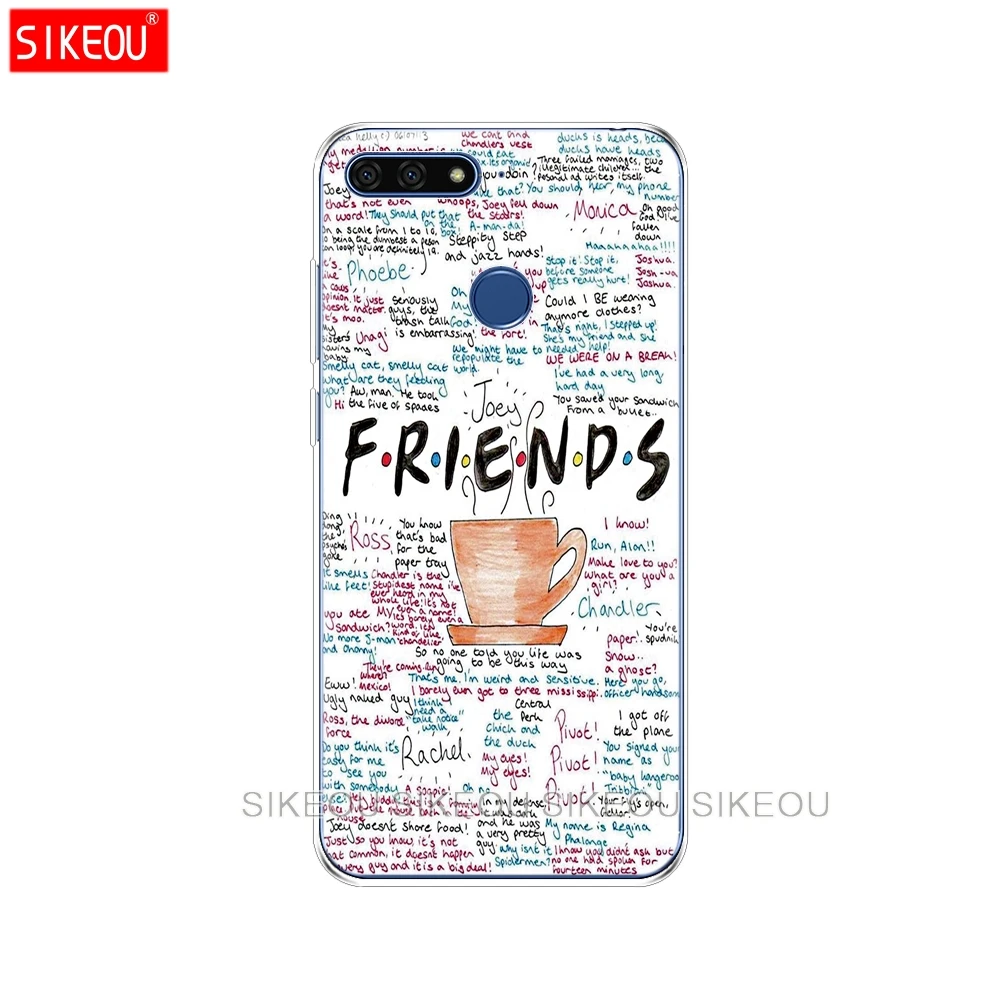 Силиконовый чехол для телефона Huawei Honor 7A PRO 7C Y5 Y6 Y7 Y9 2017 2018 Prime friends tv smelly cat|Бамперы| |