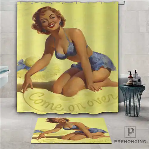 Индивидуальный pin-up-girl (4) водонепроницаемый занавеска для душа коврик дома ванной