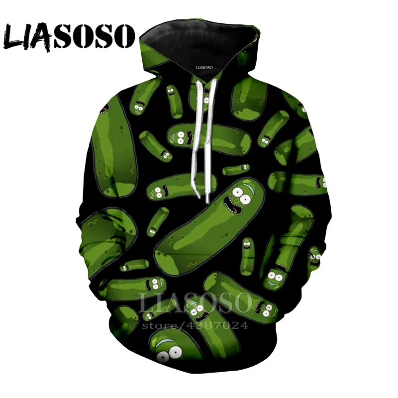 4 LIASOSO, модные толстовки с капюшоном, пальто с животными, аниме, Толстовка Harajuku, 3D принт, для мужчин, мариновка, wo, для мужчин, забавный Рик Морти, толстовки E243 - Цвет: 4