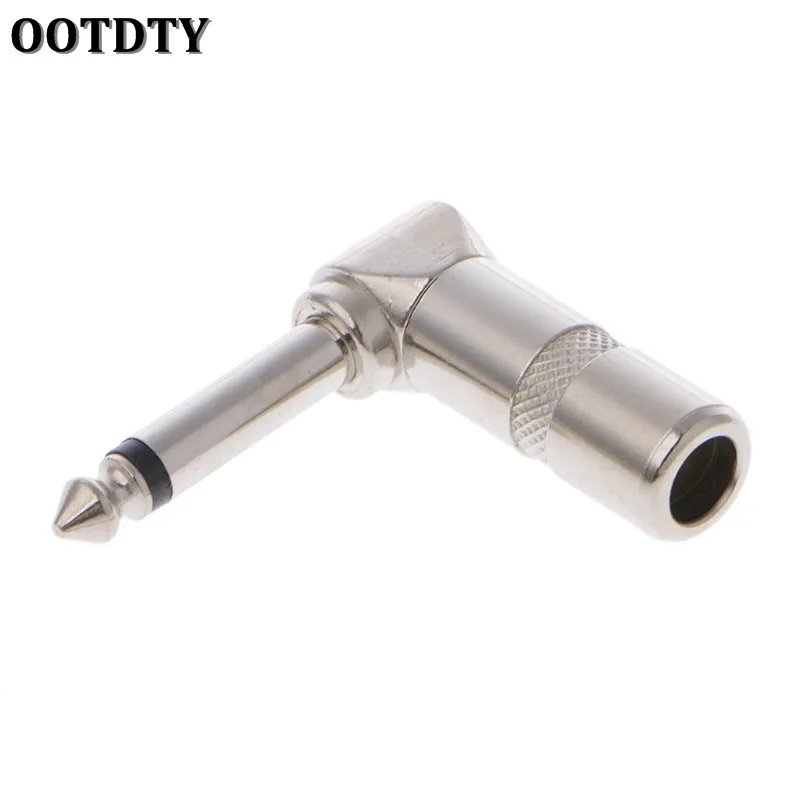 OOTDTY 4 шт. правый угол 1/4 дюйма TS моно-штекер для телефона гитарный аудио разъем 6 35