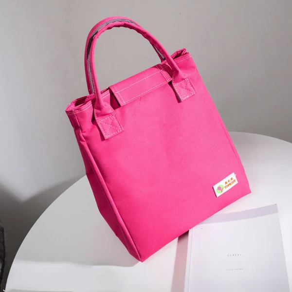 rosered lunch bag Valenkuci алюминиевая фольга сумка для ланча Оксфорд полосатые пищевые сумки Tote водонепроницаемый портативный многоразовый для обеда коробка сумка для детей женщин мужчин - Цвет: rosered lunch bag
