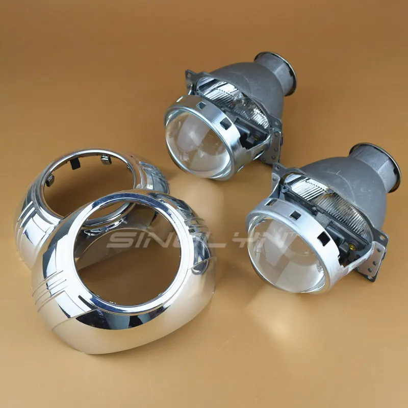 with shrouds SINOLYN 3,0 ''Q5 H7 D2S HID ксенон/Галоген/светодиодный биксеноновый объектив проектора LHD RHD для стайлинга автомобилей налобный фонарь - Цвет: with shrouds