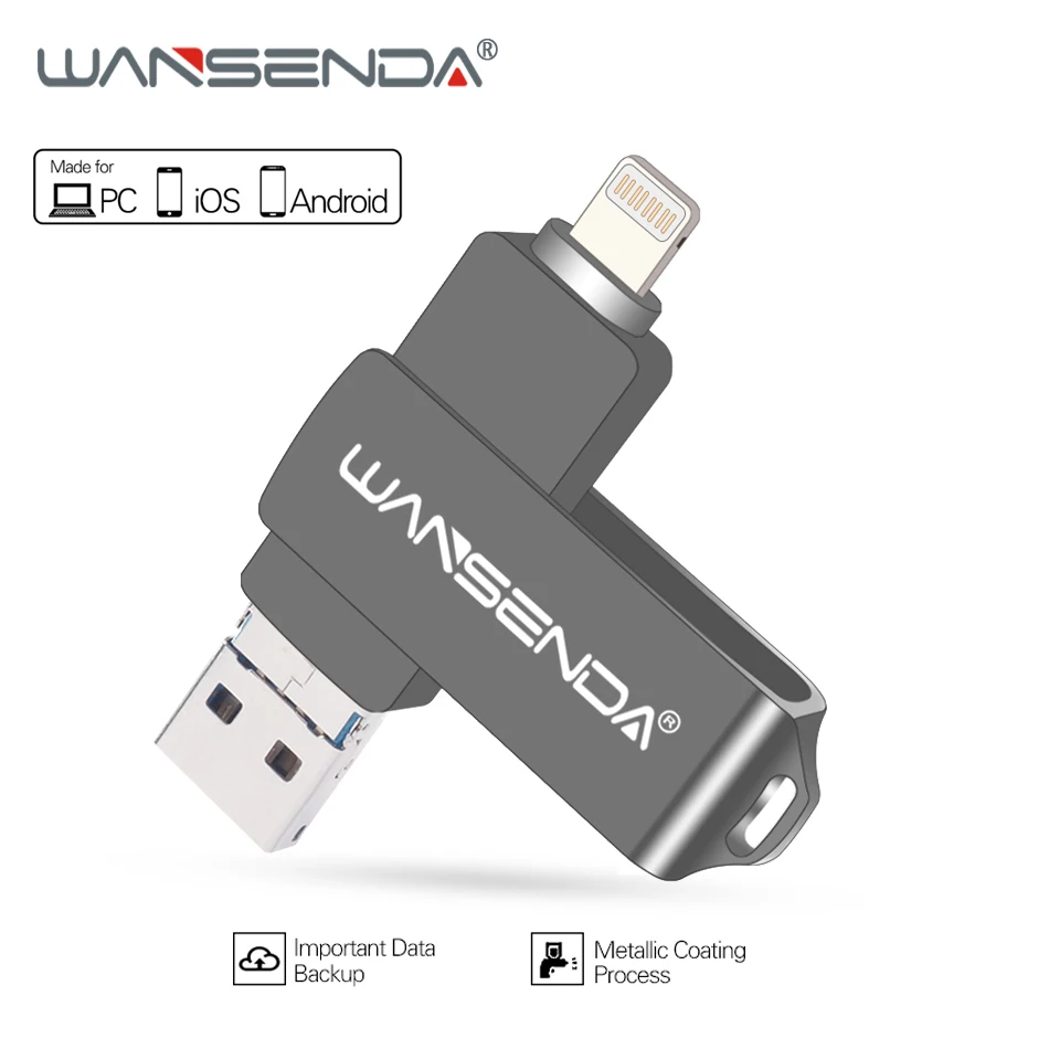 

WANSENDA OTG Usb флеш-накопитель, 8 ГБ, 16 ГБ, 32 ГБ, 64 ГБ, 128 ГБ, USB 3,0