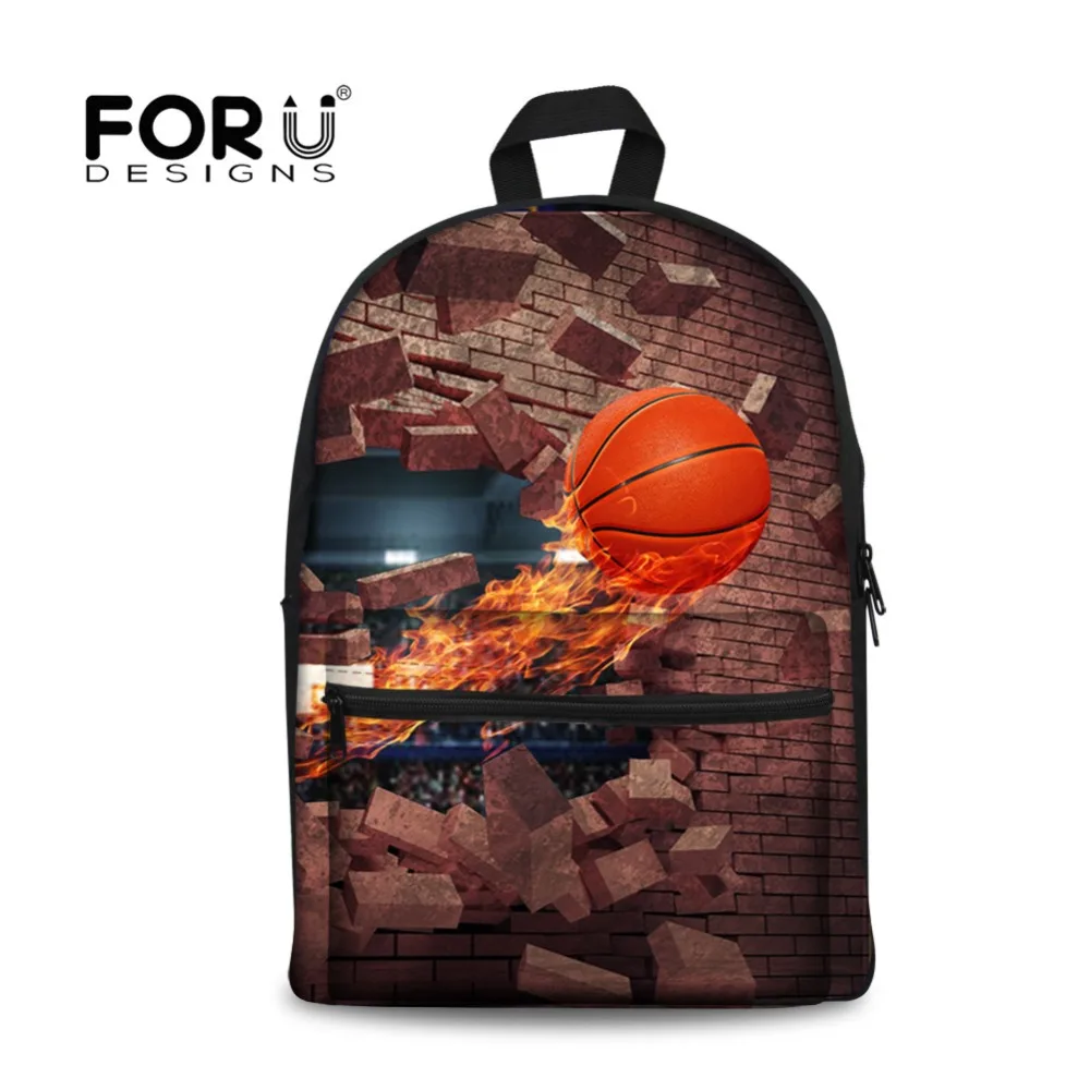FORUDESIGNS/мужской рюкзак с рисунком мяча для подростков мальчиков парусиновые