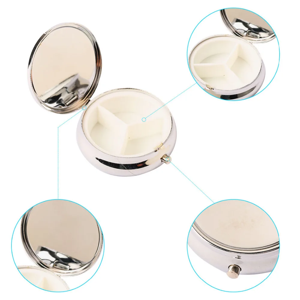 Новый стиль 1 шт. разделительный металлический круглый серебряный контейнер для