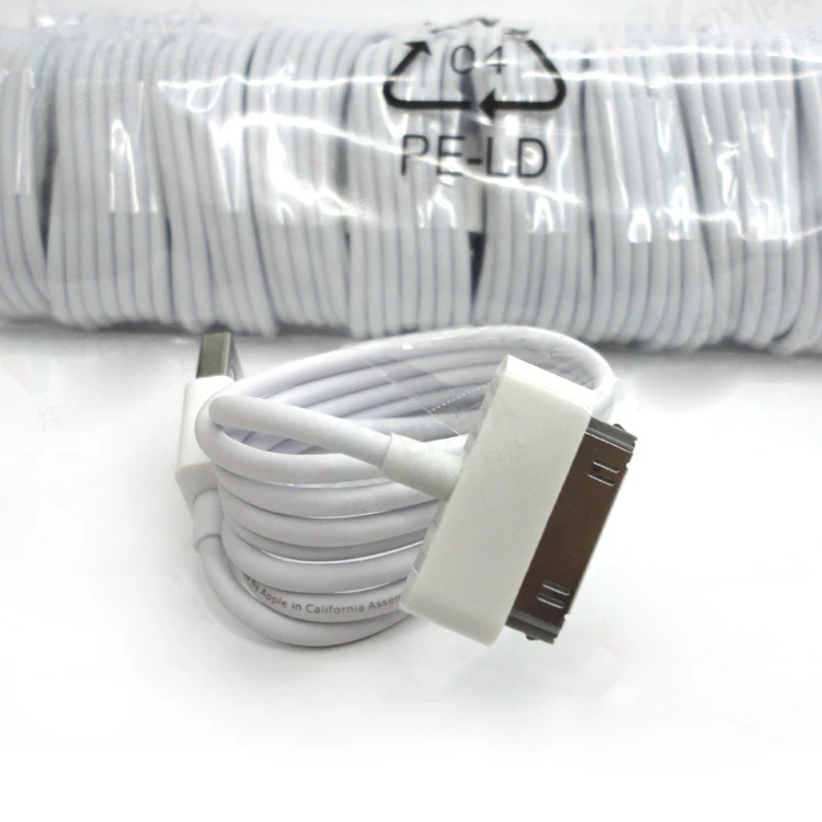 10 шт./лот USB кабель для зарядки 1 м для iPhone 4 4S 3GS iPad 2 3 iPod Nano iTouch 30 Pin кабель для зарядки и передачи данных адаптер для зарядного устройства