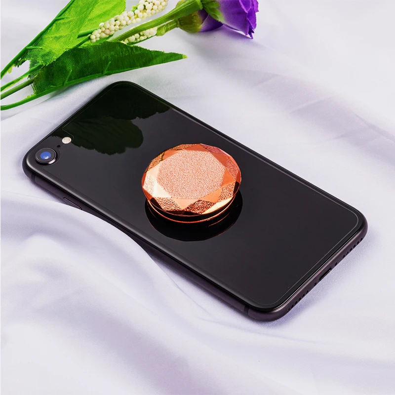 Rose Gold Pocketsocket покрытие алмазный палец ручка держатель телефона кольцо подставка для IPhone X 7 XS 10 samsung карманная розетка Air Bag сотовый кронштейн - Цвет: Rose Gold