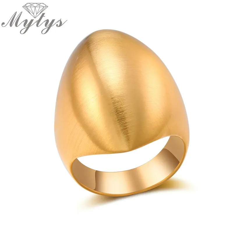 GoldR1976 Mytys дизайн металлический овального кольца для Для женщин украшения для коктейля, вечеринки аксессуар мода золотое кольцо серебро два Цвет R1976 R1979 - Цвет основного камня: GoldR1976