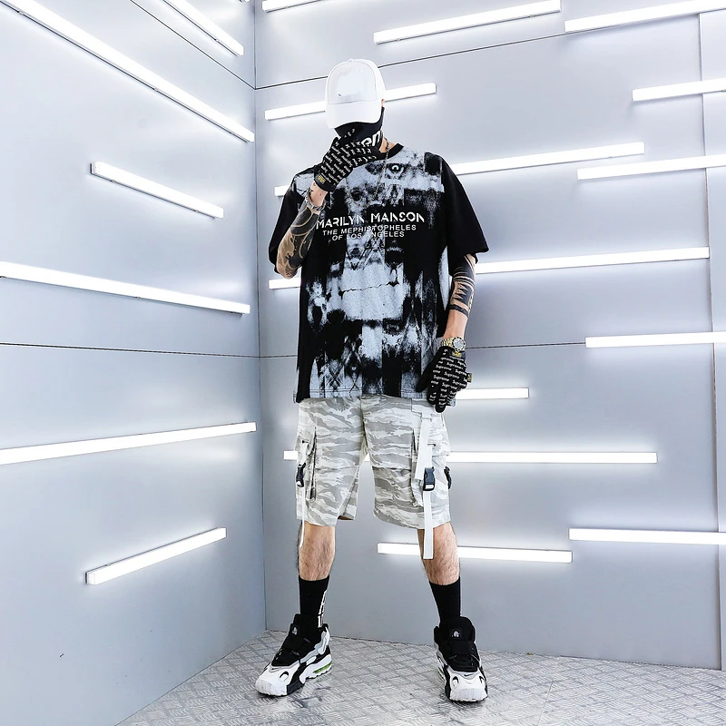 Летний High Street Camo карман подвесной ремень шорты для женщин для мужчин