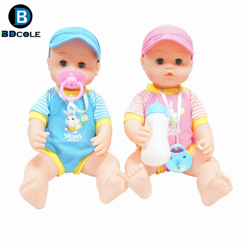 15 дюйм(ов) 38 см Reborn Baby doll ролевые игры игрушка синий и розовый соска посуда детские