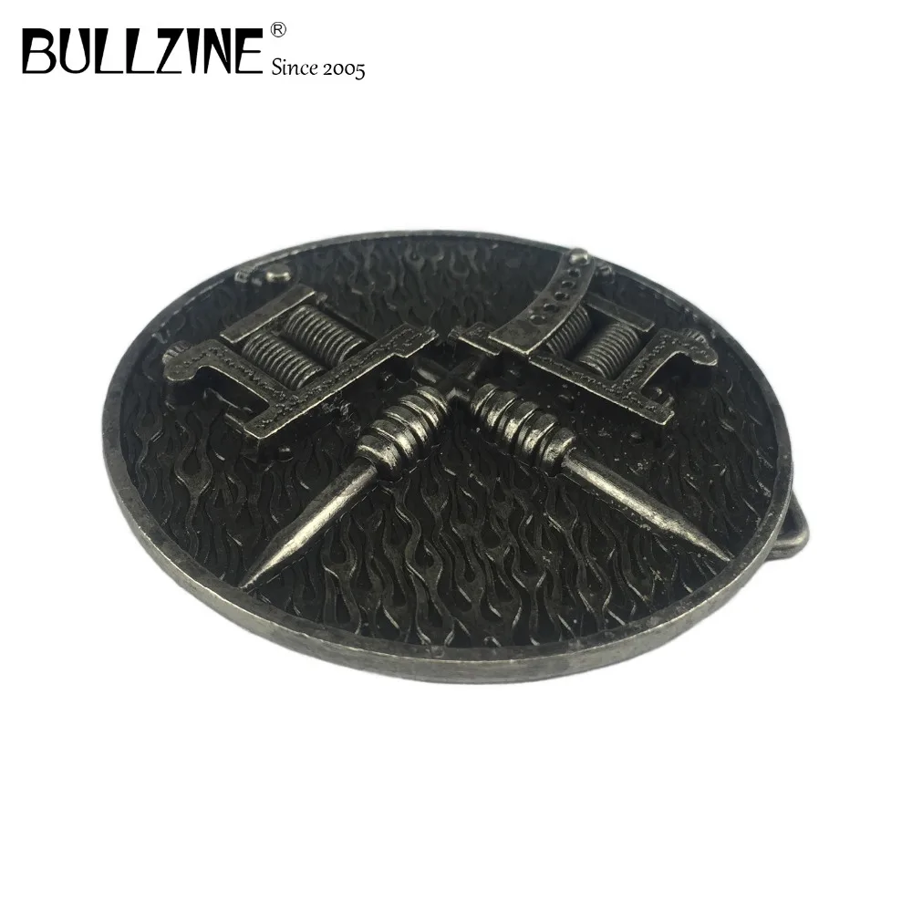 В Bullzine нанесение татуировок станка пряжки ремня с оловянной отделкой FP-03699
