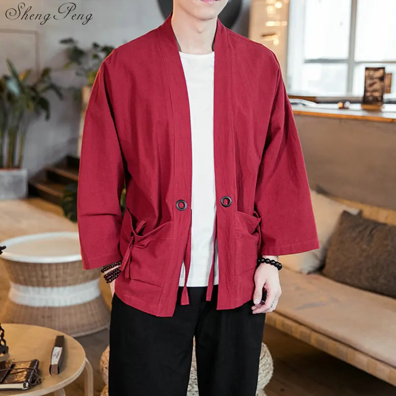 Кимоно мужской японский кардиган obi yukata мужская Японская одежда самураев