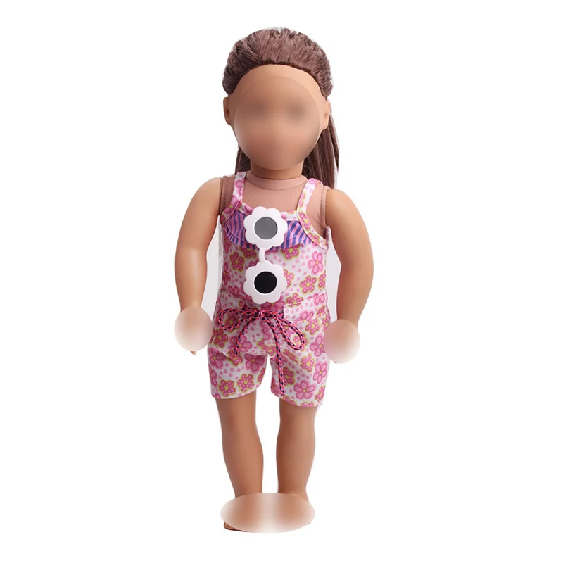

18 inch Girls doll clothes swimsuit jumpsuits Bikini suit American new born dress Baby toys fit 43 cm baby dolls c172