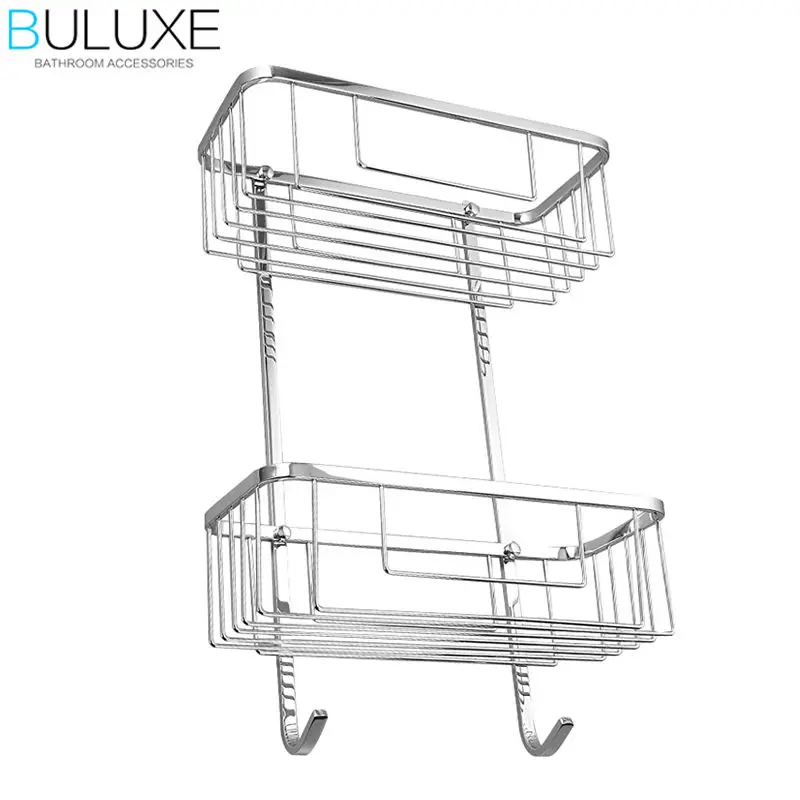 BULUXE латунные аксессуары для ванной комнаты Двухуровневая угловая полка