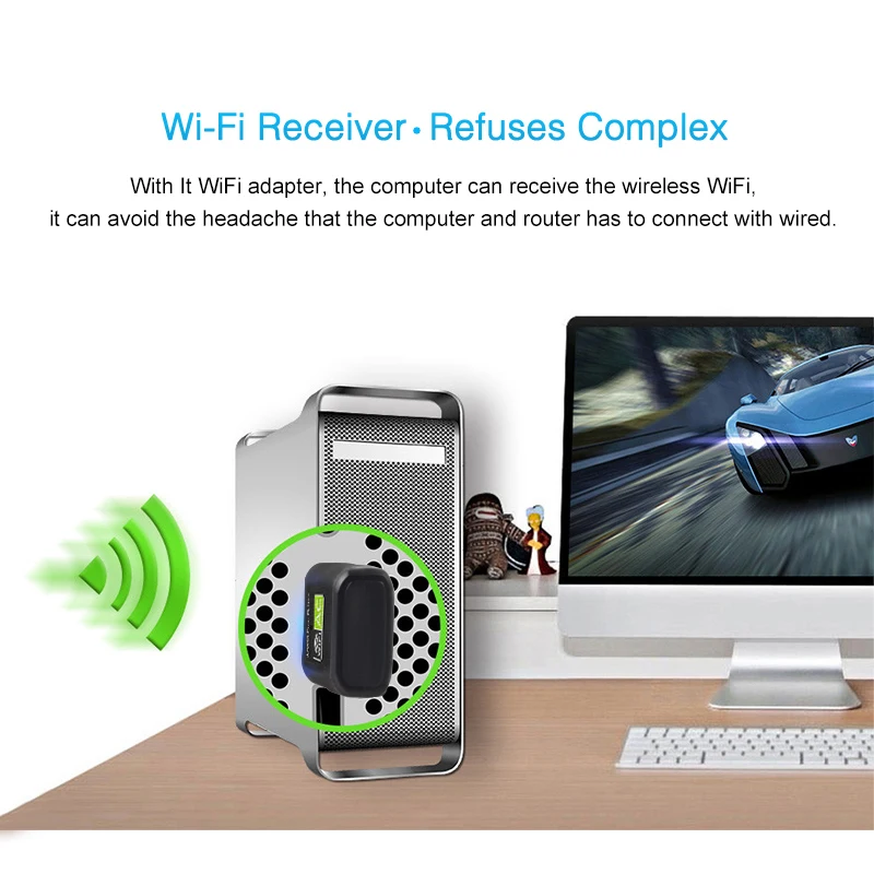 USB Wifi адаптер Ethernet AC 600 Мбит/с Wi Fi приемник Lan 2 4G 5 ГГц PC ключ сетевой карты|Сетевые