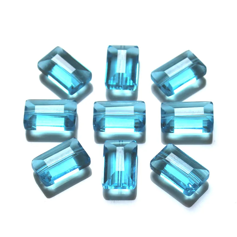

StreBelle Multi Colors 16x10mm 100pcs Rectangle Austria faceted Crystal Glass Beads Loose Spacer Square Beads for Jewelry Making