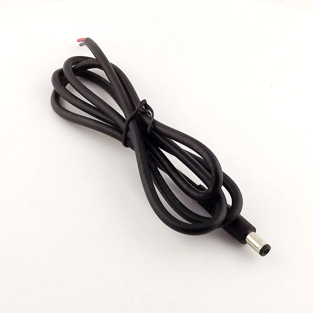 

1pcs CCTV DC Power Plug Jack Connector 5.5 x 2.5mm Male Socket with Cord Cable 1m 3ft
