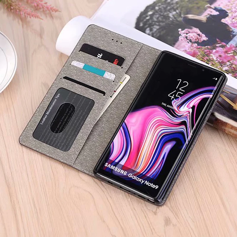 Для samsung Galaxy S6 S7 край S8 S9 плюс Note 8 примечание 9 A3 A5 A7 (2017) искусственная кожа флип