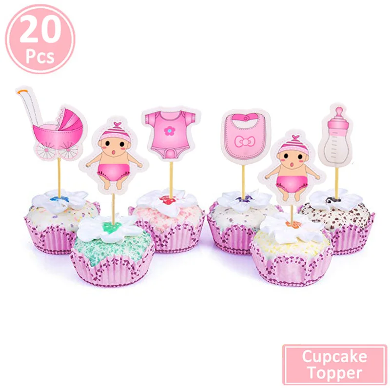 20pcs pink topper 19 шт фольгированные шары для детского душа, украшения для дня рождения, украшения для мальчиков и девочек, принадлежности для детского душа, латексные шары 12 дюймов - Цвет: 20pcs pink topper