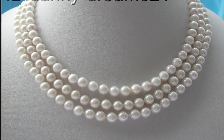 

Чудесное 50-дюймовое Белое Круглое ожерелье akoay из жемчуга Южной морской воды n253