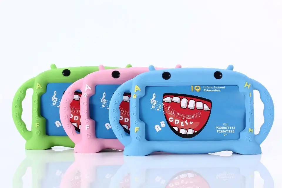 Silicone Lovely For Samsung T280 T285 T210 T230 T110 P3200 Shockproof Stand Kids Friendly Non-toxic suitable children+PEN