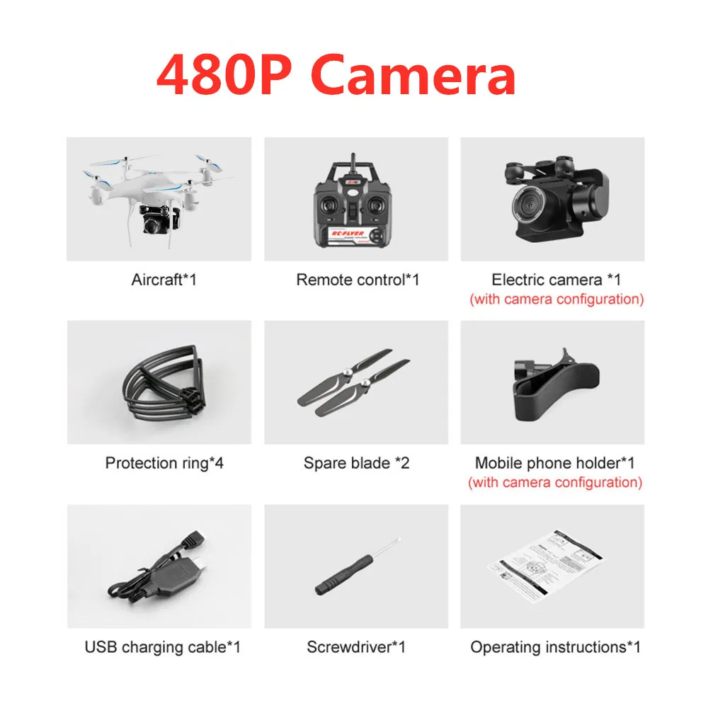 480P White Дрон 4K S32T вращающаяся камера Квадрокоптер HD аэрофотосъемка давление воздуха парение ключ посадка полета 20 минут RC вертолет - Цвет: 480P White