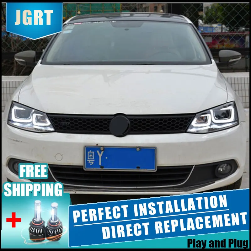 2 шт. светодиодный головной светильник s для VW Jetta 2011 2015 Автомобильный с двойной