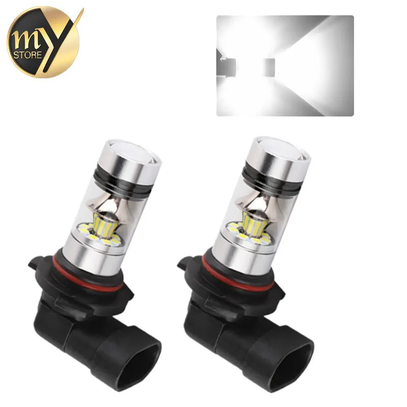 2 шт. H8 H11 9005 9006 100 Вт 20 SMD Автомобильные светодиодные противотуманные ходовые огни