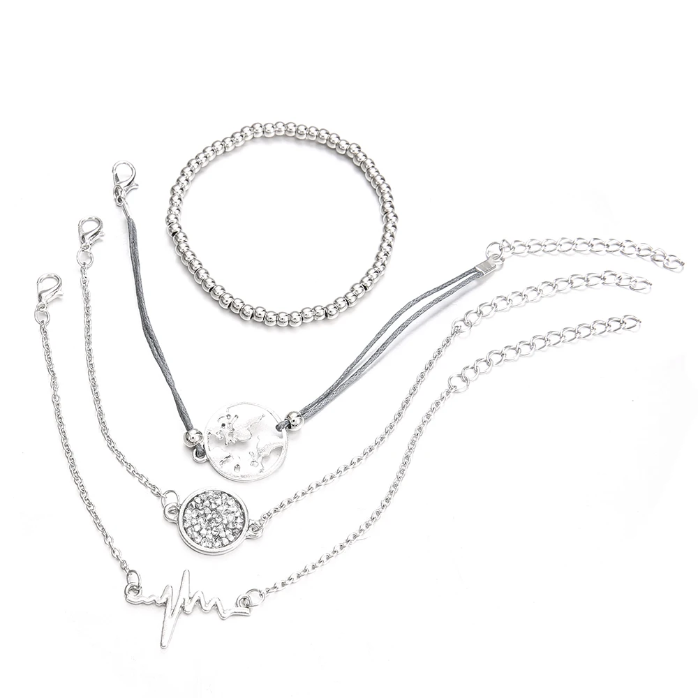 4 шт./набор женский браслет в стиле ретро