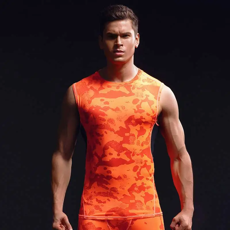 Мужская быстросохнущая майка для тренажерного зала компрессионная футболка топ