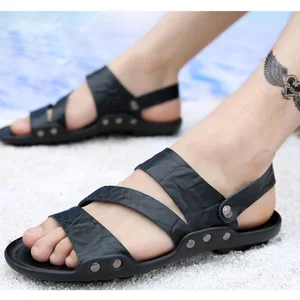 Прямая поставка; Новое поступление; мужские сандалии; дешевые мужские сандалии из искусственной кожи; удобная мужская обувь на плоской подошве без застежки; Качественная мужская обувь; размеры