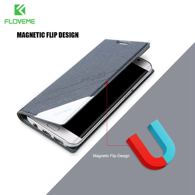 Магнитный Флип кейс FLOVEME для Samsung Galaxy S8 Plus S7 S6 edge S5 роскошный кожаный чехол Note 8 5