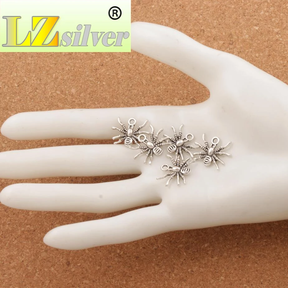 

Crawling 3D Spider Charm Beads 19.3x15mm 200pcs zinc alloy Pendants Fashion Jewelry DIY L037