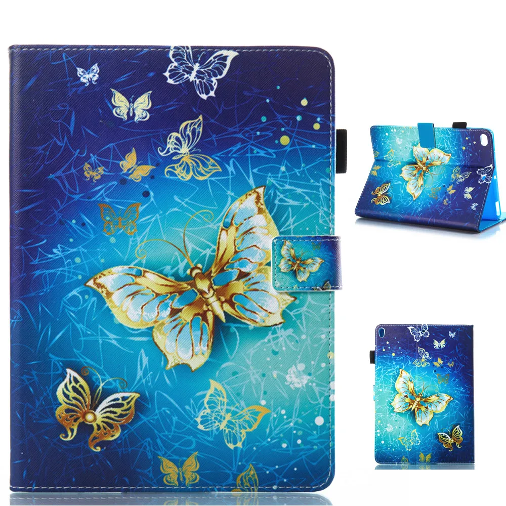 Кожаный чехол на весь корпус с изображением золотой бабочки для iPad Air 12 234 Mini 1234
