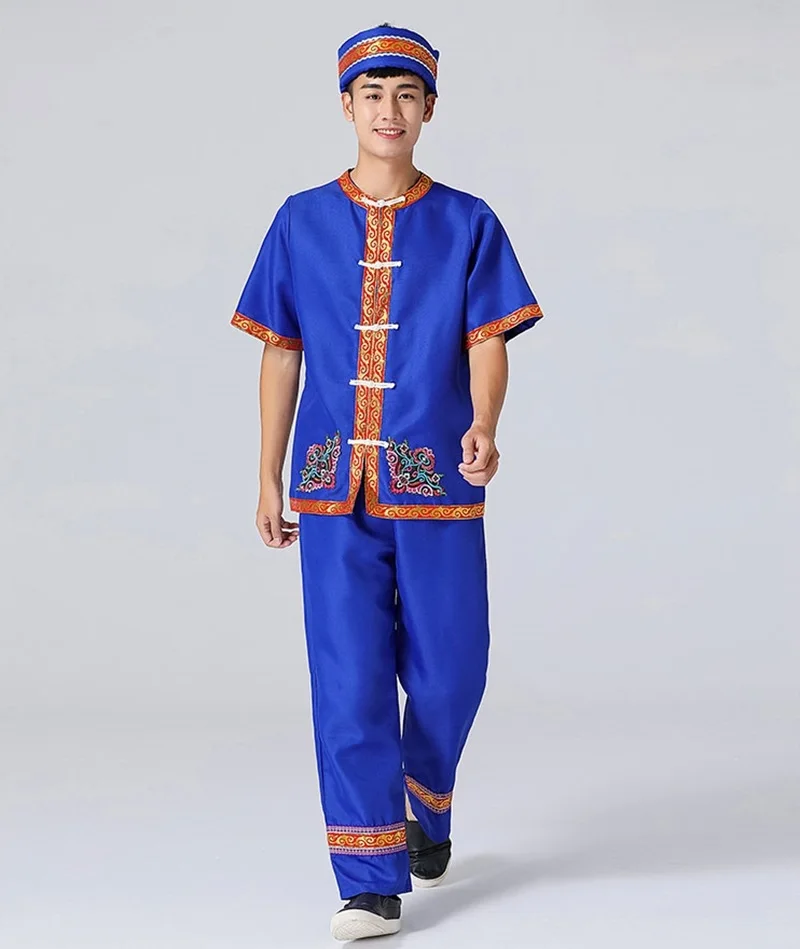 Hmong мужская одежда Национальный Китайский народный танец thnic современный hmong одежда танцевальные костюмы Классическая hmong дизайн одежды FF2003