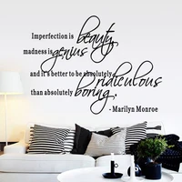 imperfection is beauty marilyn monroe vinyl wall sticker 8410 decal decor quote mural girls bedroom art