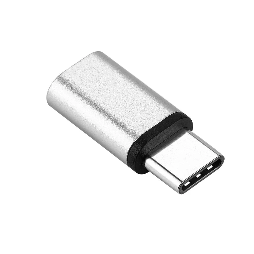 silver 2 шт. Micro USB-Type C USB C адаптер конвертер для huawei P20 Honor 9 10 Blackview BV8000/BV9000/Pro Oukitel Doogee Umidigi - Тип штекера: silver