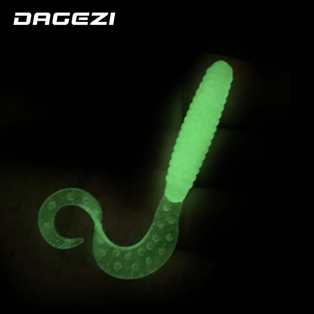 Мягкая рыболовная приманка DAGEZI 3 шт./лот 2 г/4 см светящаяся червь из личинки