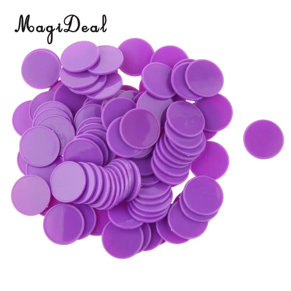 Purple 100 шт 25 мм фишки для покера, фишки для бинго, маркеры для игры в бинго, игровые карты для семейного клуба, игрушки для игр, креативный подарок, инструменты - Цвет: Purple