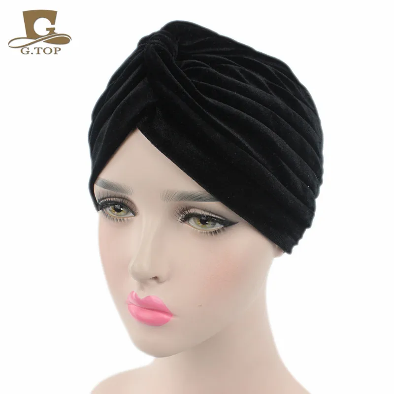 Новый роскошный мягкий бархатный тюрбан велюровый чехол для волос шапка хиджаб 16